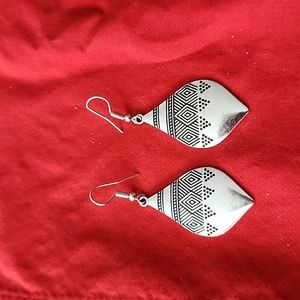 Silver Etched Earrings